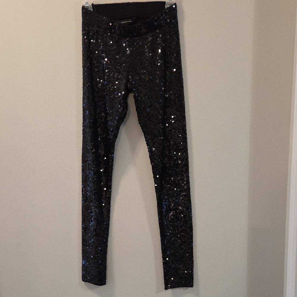 Express Black Sequin Leggings